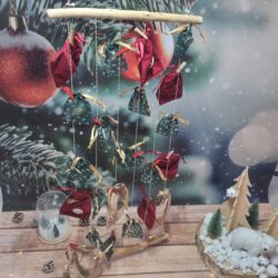 Advent calendar pouch and driftwood