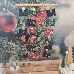 Advent calendar with fabric pockets
