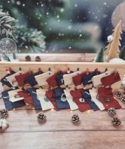 Calendrier de l’avent bois pochons en tissu