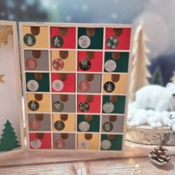 book advent calendar, wooden advent calendar, customizable advent calendar, children's advent calendar, perpetual advent calendar