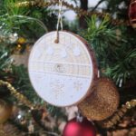 Boule de noël personnalisable en rondin de bois, boule de noël premier noël