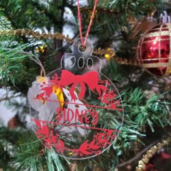 Personalized flat Christmas ball 8cm, first name Christmas ball, my first Christmas Christmas ball