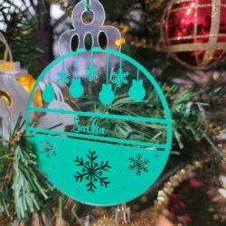 Personalized flat Christmas ball 8cm, first name Christmas ball, my first Christmas Christmas ball