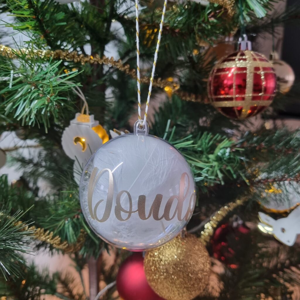 Boule De Noël Personnalisable Avec Prénom - En Bois - Gravure Durable - Cadeau Familial