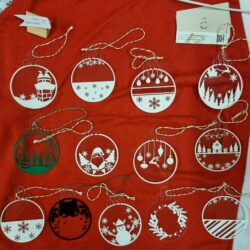 Personalized flat Christmas ball 8cm, first name Christmas ball, my first Christmas Christmas ball