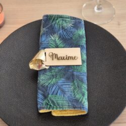 Marque-places en bois et tissu 6