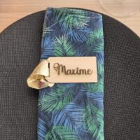 Marque-places en bois et tissu 4