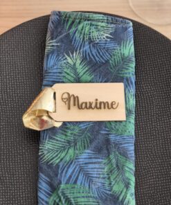 Marque-places en bois et tissu 4