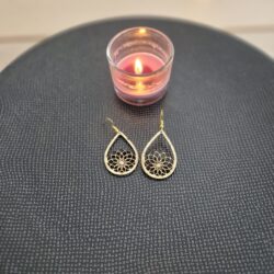 Boucles d'oreilles florales en bois