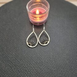 Boucles d'oreilles florales en bois 3