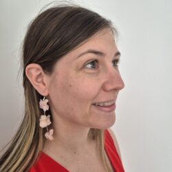 boucles d'oreilles ambre boheme rose clair