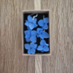 boucles d'oreille ambre boheme bleu gris