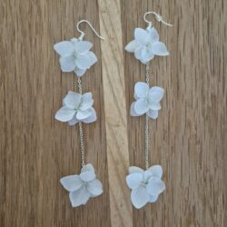 boucles d'oreilles ambre boheme blanc