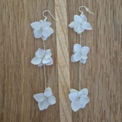 boucles d'oreilles ambre boheme blanc