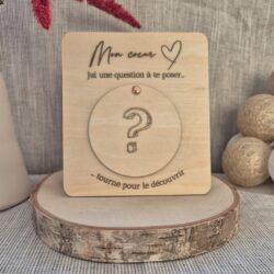 Pancarte annonce personnalisée bois à message caché