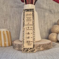 faire-part communion en bois gravé personnalisé avec découpe laser invitation originale