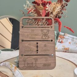 plaque naissance bois gravée bébé personnalisée